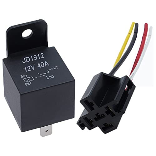 XHFTFNLTI 4 5-polige 4P 5P 40A wasserdichtes Autorelais lange Lebensdauer Automobil-Relais normalerweise offen DC 12V/24V Relais für Scheinwerfer-Klimaanlage (Jd2912-24v-40a-4pin) von XHFTFNLTI