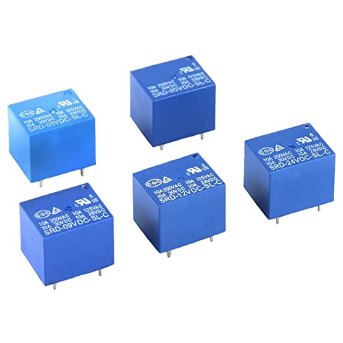 XHFTFNLTI 5 Stück T73 SRD Relais 5-polig SRD-03VDC-SL-C SRD-05VDC-SL-C SRD-06VDC-SL-C SRD-9VDC-SL-C 3V 5V 6V 9V 10A 250VAC (3V) von XHFTFNLTI