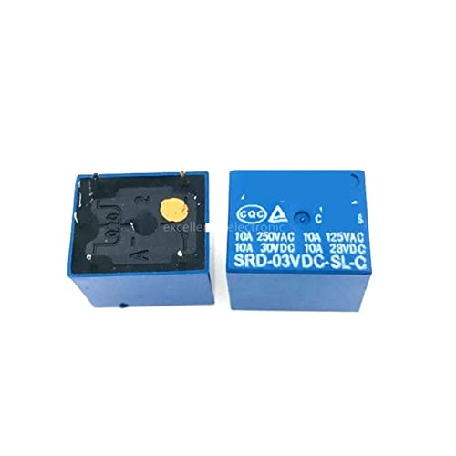 XHFTFNLTI Relais SRD-03VDC-SL-C, 3 V, 5-polig, Mini-Leistungsrelais, PCB-Typ SRD-03VDC-SL-C, 10 Stück von XHFTFNLTI