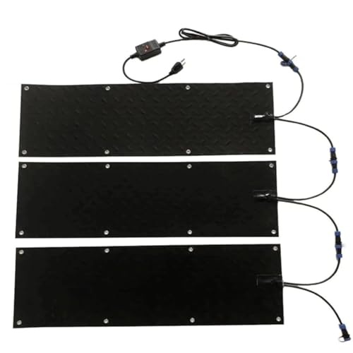 Außenheizte Gehwegmatten, nicht rutschende Schneeschmelzmatten erhitzte Bürgersteigmatten for Eis und Schnee, schmelzend Schnee 3 '' tief pro Stunde(Black-3 Pcs,10x48in) von XHHBS