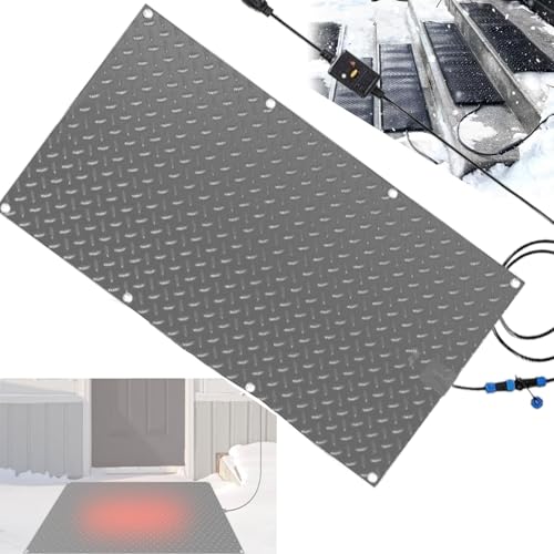 Beheizte Schneeschmelzmatten for Eingänge, Dach und Talheider, nicht rutschfeste erhitzte Außenmatten, schmelzen 2 Zoll Schnee pro Stunde, Tandem-Stecker(Gray,13"x60") von XHHBS
