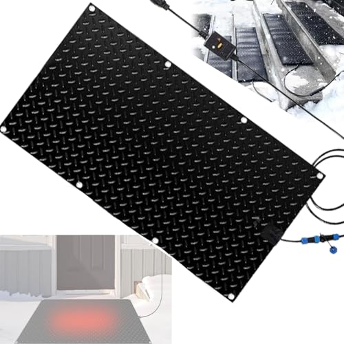Beheizte Schneeschmelzmatten for Eingänge, Dach und Talheider, nicht rutschfeste erhitzte Außenmatten, schmelzen 2 Zoll Schnee pro Stunde, Tandem-Stecker(Schwarz,13"x60") von XHHBS