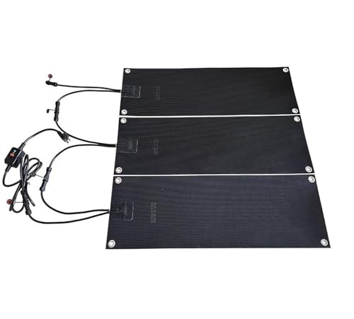 Schneeschmelzwegsmatte, 2026 Gummiheizte Matte mit Netzkabel, verdickte beheizte Auffahrt Pad for Treppe im Freien, Türen, Schnee und Eisschmelze(10x48'',3 Pcs) von XHHBS