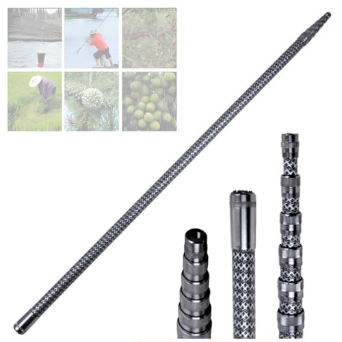 Ultraleichte Teleskopstange Mehrzweck-Teleskopstangen aus Edelstahl Stabile ausziehbare Stange Obstpflücker-Verlängerungsstange mit einem Standard-8-mm-Gewindeanschluss oben(Silver,9.0M/29.5ft) von XHHBS