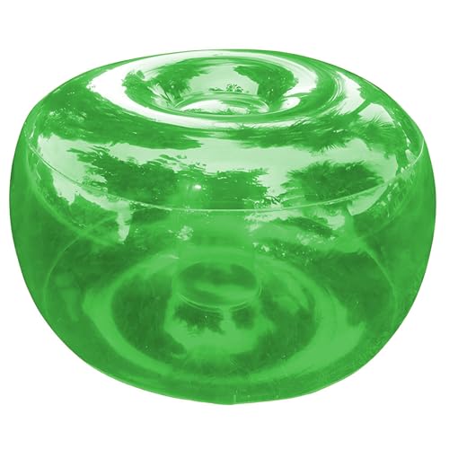 XHHBS Aufblasbarer Hocker Outdoor Runde Fußstütze Fußhocker mit Fußpumpe, Portable for Patio Reisen Camping Strand Urlaub Schwimmbad(Green) von XHHBS