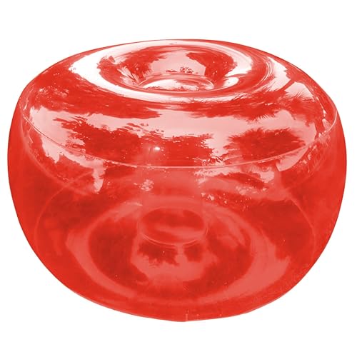 XHHBS Aufblasbarer Hocker Outdoor Runde Fußstütze Fußhocker mit Fußpumpe, Portable for Patio Reisen Camping Strand Urlaub Schwimmbad(Red) von XHHBS