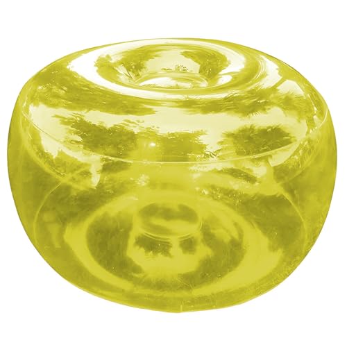 XHHBS Aufblasbarer Hocker Outdoor Runde Fußstütze Fußhocker mit Fußpumpe, Portable for Patio Reisen Camping Strand Urlaub Schwimmbad(Yellow) von XHHBS