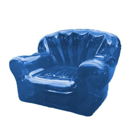XHHBS Aufblasbarer Sessel, aufblasbare Sofas, transparentes PVC-Einzelsofa for drinnen und draußen, aufblasbare Couch for Wohnzimmer, Schlafzimmer, Balkon, Reiseparty(Blau) von XHHBS
