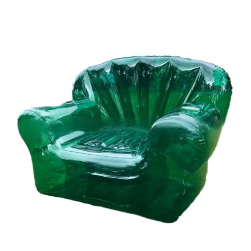 XHHBS Aufblasbarer Sessel, aufblasbare Sofas, transparentes PVC-Einzelsofa for drinnen und draußen, aufblasbare Couch for Wohnzimmer, Schlafzimmer, Balkon, Reiseparty(Green) von XHHBS