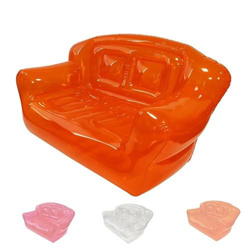 XHHBS Aufblasbarer Stuhl Transparentes Sofa Sitz Doppelte Person Aufblasen Stuhl for Erwachsene Teenager Mädchen Schwimmbad Schlafsaal Hof Parteien Veranstaltungen (Color : Orange) von XHHBS