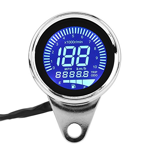 Universal Digital LED Tacho LCD Drehmesser Motorrad, 0 bis 160 Kilometer pro Stunde Geschwindigkeitsmessger?t von XHIKOWAT
