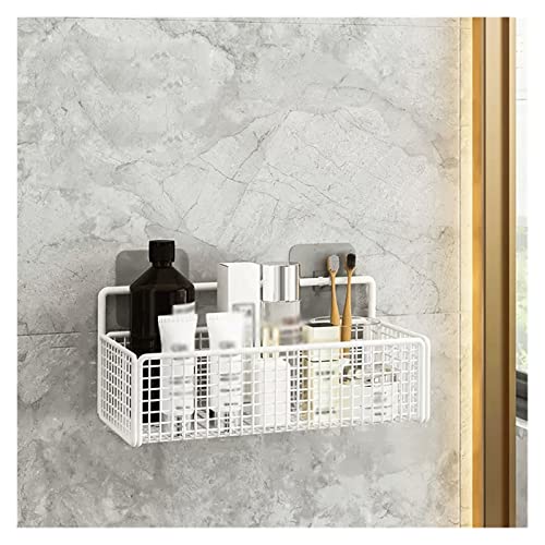 XHKJGS Badezimmerlagerregal Organizer Wandmontage Metall Handtuchhalter Regal Nicht perforierte Einschicht -Toildernspeicher für Waschständer weiß 37 " von XHKJGS