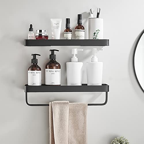 XHKJGS Glas Badezimmerregale Wand mit Handtuchstange 30 cm getempertes Glasregal Aluminium Finish von 2 von XHKJGS