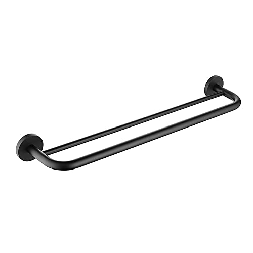 XHKJGS Mattschwarze Edelstahl Badezimmer Handtuchschiene Set mit Doppelhandtuchrollenpapierhalter Toilettenbürstenbad und Küchenzubehör von XHKJGS