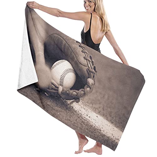 Baseball- und Handschuh-Handtücher (132,1 x 81,3 cm), extra groß für Damen, superfeine Faser, sehr saugfähig und schnell trocknend, super weich von XHLXZYM