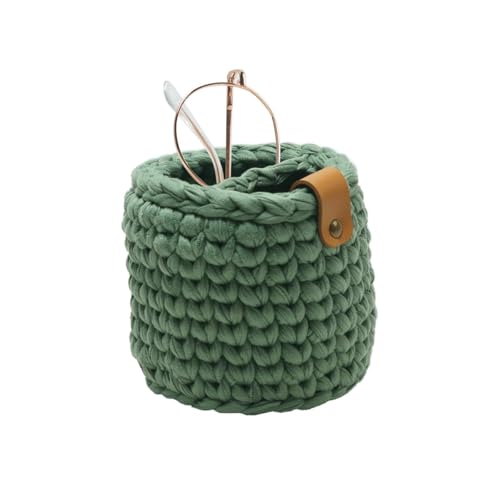 XHMQYC Brillenständer mit 2 Fächern, Plüschfutter, Brillenhalter für Nachttisch, Boho-Schreibtisch, Dekoration, Augenglasetui für Büro, Grün, rund von XHMQYC