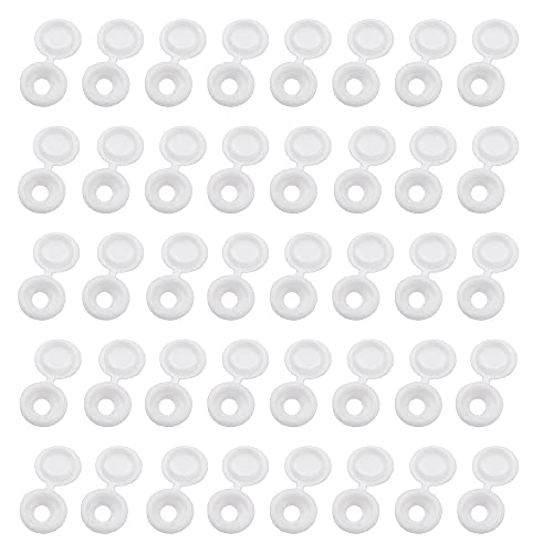 XHNFCU 150 Stück Weiße Kunststoff Schraubenabdeckungen Schraubverschluss, Dekorative Schraubdeckel, für Hausdekoration, Wanddekoration, Kleiderschrank(Weiße) von XHNFCU
