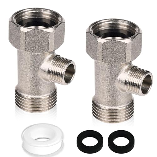 2 Stück T Stück Wasseranschluss, 3/8 Zoll Umschaltventil 3-Wege Verbindungsventil 3/8 Robuster T-Adapter Wasseranschluss Verteiler mit Gummidichtung Rohmaterialband 2 Stück T Stück Wasseranschluss, 3/8 Zoll Umschaltventil 3-Wege Verbindungsventil 3/8 Robuster T-Adapter Wasseranschluss Verteiler mit Gummidichtung Rohmaterialband von XHNKEG