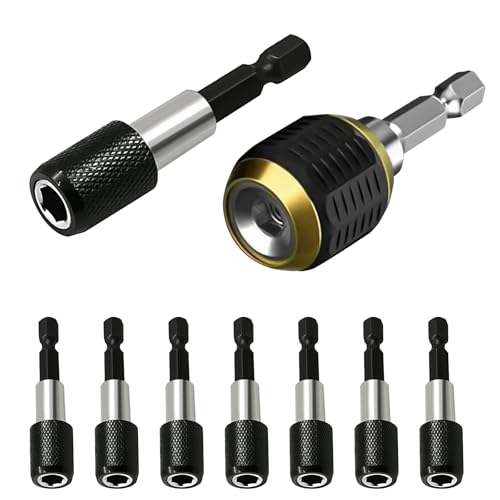 9 Stück Bithalter Magnetisch 60 mm, Bit Halterung Magnetisch 1/4 Schnellwechsel Bohrerhalter Edelstahl Bit Verlängerung Bithalter-Set für Bohrer Schlagschraube 9 Stück Bithalter Magnetisch 60 mm, Bit Halterung Magnetisch 1/4 Schnellwechsel Bohrerhalter Edelstahl Bit Verlängerung Bithalter-Set für Bohrer Schlagschraube von XHNKEG