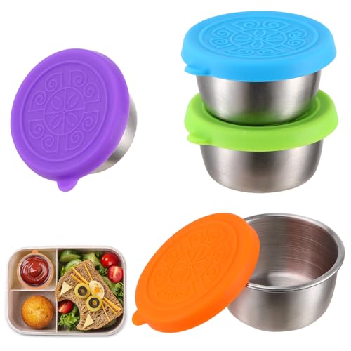 Salatdressingbehälter Zum Mitnehmen Aufbewahrungsbehälter Wiederverwendbar Frischhaltedosen mit Deckel Salatdressing Behälter Auslaufsicher Dip Saucenbecher 4 Stück von XHSBBB