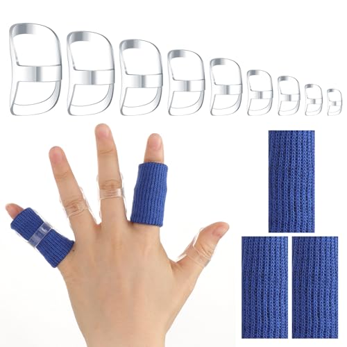 XHSBBB Ovale Fingerschiene Fingerschutz 9 Stück Fingerschiene Trigger Fingerschienen für Arthritis Fingergelenkschutz Finger Begradigung Größen 3 4 5 6 7 8 9 10 11 von XHSBBB