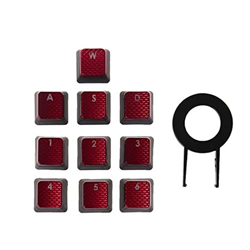 XHSESA Ersatz-Tastenkappen für Corsair K70 K65 K95 G710 RGB Strafe mechanische Tastaturen, Rot, 10 Stück von XHSESA