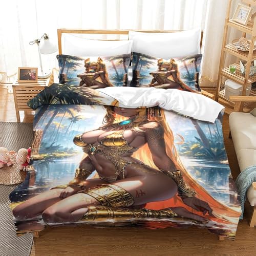 XHSMSHWY Anime Girl Mädchen Junge Kinder 3D Gedruckter Bettbezug Set Bettwäschegarnitur Und Kissenbezüge Bettwäsche Reissverschluss Weich Microfaser 3 Teilig King（220x240cm） von XHSMSHWY