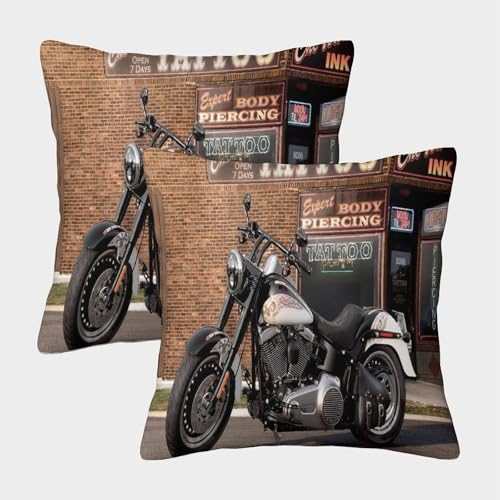XHSMSHWY Harley Motorrad Kissen Bezug 2er Set Motorrad Kissenbezug Kuschelkissen Für Couch Sofa Schlafzimmer Wohnzimmer Zuhause 40x40cm XHSMSHWY Harley Motorrad Kissen Bezug 2er Set Motorrad Kissenbezug Kuschelkissen Für Couch Sofa Schlafzimmer Wohnzimmer Zuhause 40x40cm von XHSMSHWY