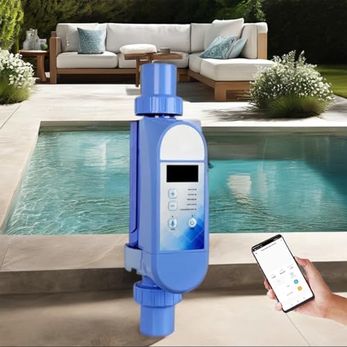 XHSMYXGS Elektrolysegerät für Salzwasserpool, Chlorgenerator für Salzwasserpool, automatisch und selbstanpassend, für Pool, integriertes WLAN und App-Fernbedienung (8 g/h) von XHSMYXGS