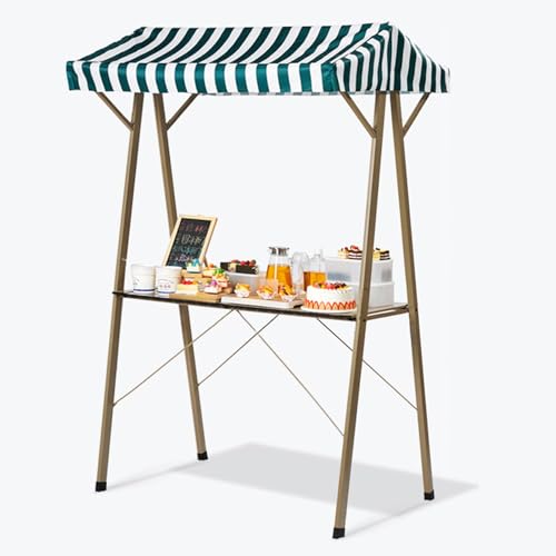 XHSMYXGS Faltbarer Kohlenstoffstahl Marktstand, Verkaufswagen im Freien mit Sonnendach, geeignet für Veranstaltungen, leicht zusammenzubauen (L) von XHSMYXGS