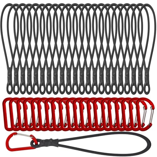 XHTXHT 20 Stück Spanngummi mit Karabiner, Expander mit Karabiner, Multifunktional Planenspanner Gummispanner Karabinerhaken für Planen Zelt Net Camping（15cm） von XHTXHT