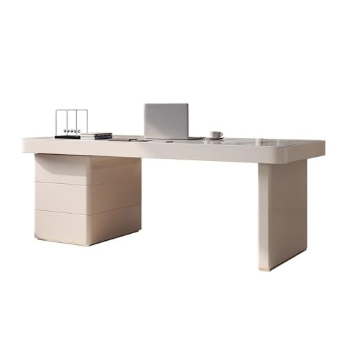Moderner Home-Office-Schreibtisch mit Schubladen und Ladestation, Lagerschrank, Rock Slab Executive Desk(XXL) von XHURWDZ643KM