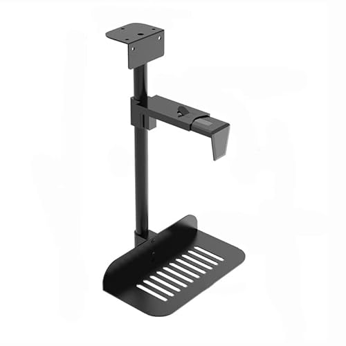 Praktisch CPU-Halterung unter dem Schreibtisch – universelle PC-Gehäusehalterung, verstellbar, Gaming-PC-Halterung mit 360°-Drehgelenk, hängende PC-Tower-Halterung Innenministerium(Pick Black) von XHURWDZ643KM
