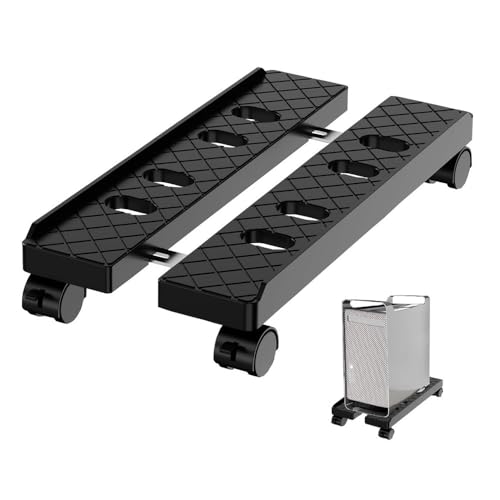 Praktisch Mobiler PC-Ständer, PC-Tower-Ständer mit Einstellbarer Breite unter dem Schreibtisch, belüfteter CPU-Halter, passend for die meisten PCs Innenministerium(Schwarz) von XHURWDZ643KM