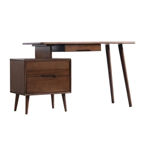 XHURWDZ643KM 47,2" Schreibtisch aus Massivholz for das Homeoffice, Eckschreibtisch in Walnussfarbe mit kleinem Lagerschrank XHURWDZ643KM 47,2" Schreibtisch aus Massivholz for das Homeoffice, Eckschreibtisch in Walnussfarbe mit kleinem Lagerschrank von XHURWDZ643KM