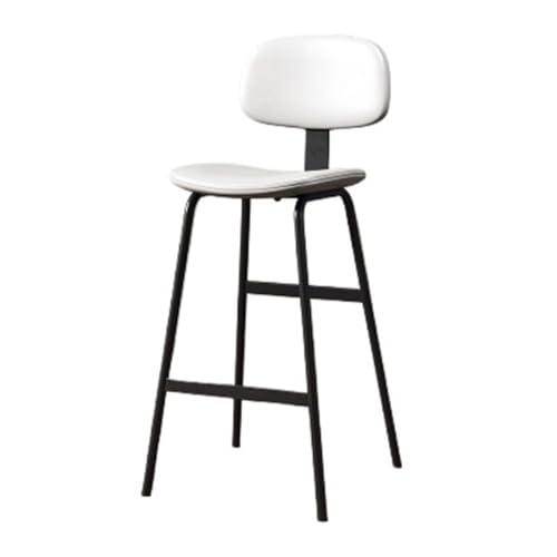 XHURWDZ643KM Barhocker Weißer Hochhocker mit weicher Abdeckung und Rückenlehne aus Eisen for Restaurants und Bars, 75 cm Barstühle von XHURWDZ643KM