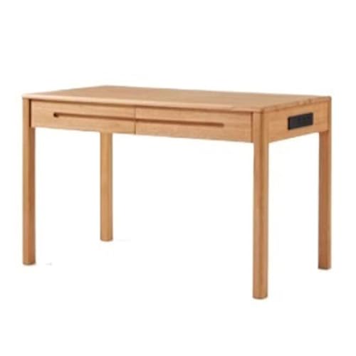 XHURWDZ643KM Massivholz-Schreibtisch mit Schubladen, Kleiner Schreibtisch for das Arbeitszimmer, Laptoptisch, Holzfarbe(M) von XHURWDZ643KM