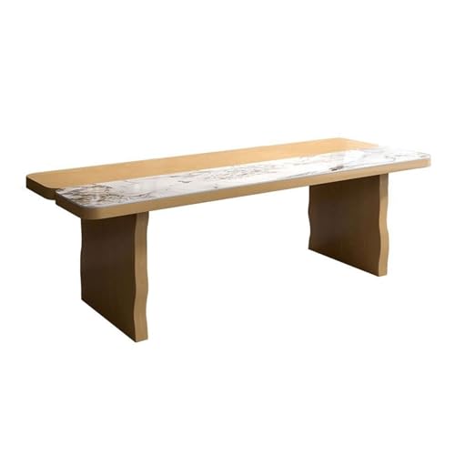 XHURWDZ643KM Moderner, ästhetischer Schreibtisch for das Büro, Schreibtisch mit halber Steinplatte und Beinen aus Massivholz for das Home Office(M) von XHURWDZ643KM