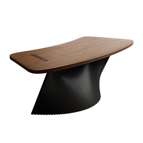 XHURWDZ643KM Moderner Home-Office-Schreibtisch mit gewelltem Untergestell aus Kohlenstoffstahl, geräumiger Schreibtisch-Arbeitsplatz mit Ladesteckdosen(M) von XHURWDZ643KM
