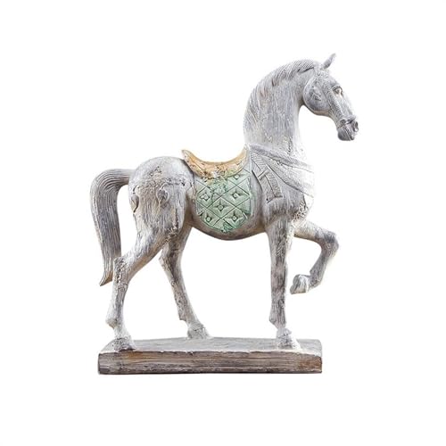 XHURWDZ643KM Statuen Wohndeko Chinesisches Retro-gemaltes Kriegspferd-Ornament, Heimbüro, Kunstharz, Dekoration, Einrichtung, Werbegeschenke Skulptur von XHURWDZ643KM