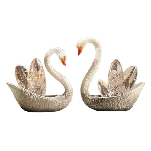 XHURWDZ643KM Statuen Wohndeko EIN Paar Schwan Ornamente Moderne Licht Luxus Eingang Hause Dekoration Kunst Skulptur Skulptur(Transparent) von XHURWDZ643KM