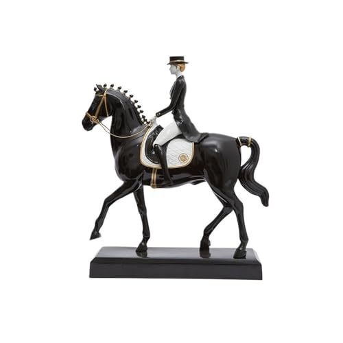 XHURWDZ643KM Statuen Wohndeko Einfache Reitfigur Skulptur Home Pferd Ornamente Wohnzimmer Studie Dekoration Skulptur(Schwarz) von XHURWDZ643KM