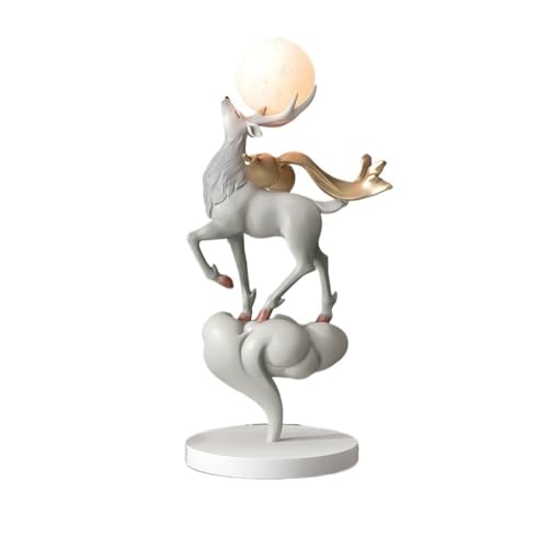 XHURWDZ643KM Statuen Wohndeko Leichte Luxus-Deko in Hirschform for den Schreibtisch, Wohnzimmer, TV-Schrank, Dekoration, Einweihungsgeschenk Skulptur(Grigio) von XHURWDZ643KM
