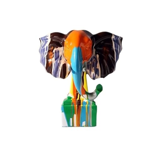 XHURWDZ643KM Statuen Wohndeko Moderne abstrakte Kunst Elefantenform Kreative Ornamente Home Harz Dekoration Handwerk Skulptur(Klein) von XHURWDZ643KM