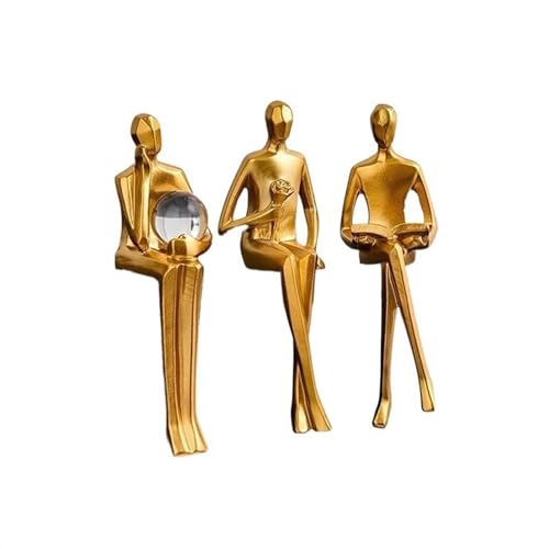 XHURWDZ643KM Statuen Wohndeko Moderne einfache abstrakte Figurenornamente, gehobener TV-Schrank, Weinkühler, Eingangsbereich, Wohnzimmer, Arbeitszimmer, Bücherregal, Heimdekoration Skulptur(Gold) von XHURWDZ643KM