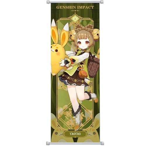 XHWUDI Artistic Genshin Impact Character Poster auf Leinwand mit hängenden Stangen, perfekte Wandkunst für Wohnzimmer und Schlafzimmer Dekor (Yao Yao) von XHWUDI