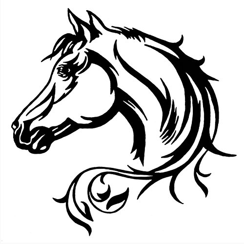 20 x 20 cm Aufkleber Autosticker Decal Sticker Pferde, Auto Aufkleber Tattoo Pferd(Schwarz) von XHXseller