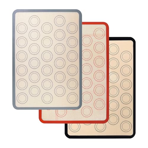 XHYASD 3 Stück Backmatte aus Silikon für Macaron, BPA Frei Macarons Keks Silikonmatte, 42 x 29.5 cm Antihaft Macaron-backmatte, Rutschfeste Backunterlage für Macarons, Kekse, Pizza und Brote XHYASD 3 Stück Backmatte aus Silikon für Macaron, BPA Frei Macarons Keks Silikonmatte, 42 x 29.5 cm Antihaft Macaron-backmatte, Rutschfeste Backunterlage für Macarons, Kekse, Pizza und Brote von XHYASD