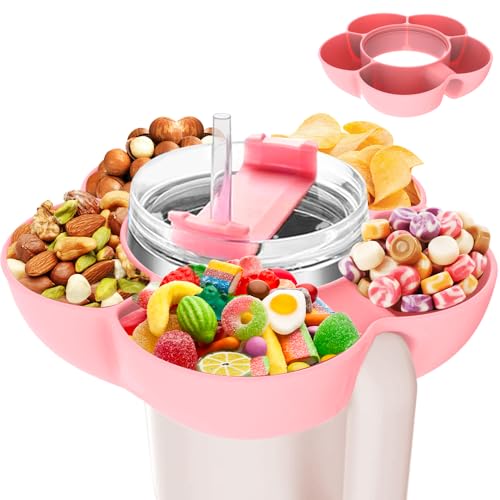 XHYASD Snackteller mit Deckel für Stanley Cup 40oz, Snackschale für Stanley Cup, 5 Compartments Silikon Snackteller für Nüsse Candy Lebensm (KEINE BECHER) von XHYASD