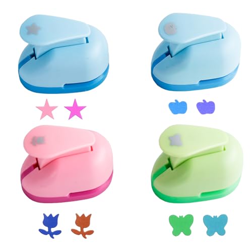 XHYASD Stanzer Kinder Set 4 Stück,Ausstanzer Kinder,Motivstanzer Kinder,Motivlocher Ausstanzer Stanzer Set für Papier DIY Scrapbook Fotoalbum Handwerk 10mm Medium zum Basteln mit Papier XHYASD Stanzer Kinder Set 4 Stück,Ausstanzer Kinder,Motivstanzer Kinder,Motivlocher Ausstanzer Stanzer Set für Papier DIY Scrapbook Fotoalbum Handwerk 10mm Medium zum Basteln mit Papier von XHYASD